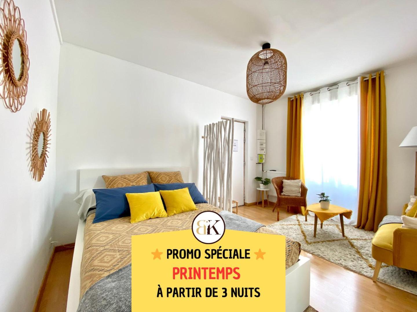 Bohemia - Best Keys - Ideal Pro & Couple - Cosy - Centre Ville - Smart Tv - Netflix & Wifi Fibre - Check-In Autonome - Parking Facile & Gratuit - Confort & Equipements Premium Sens Exterior foto